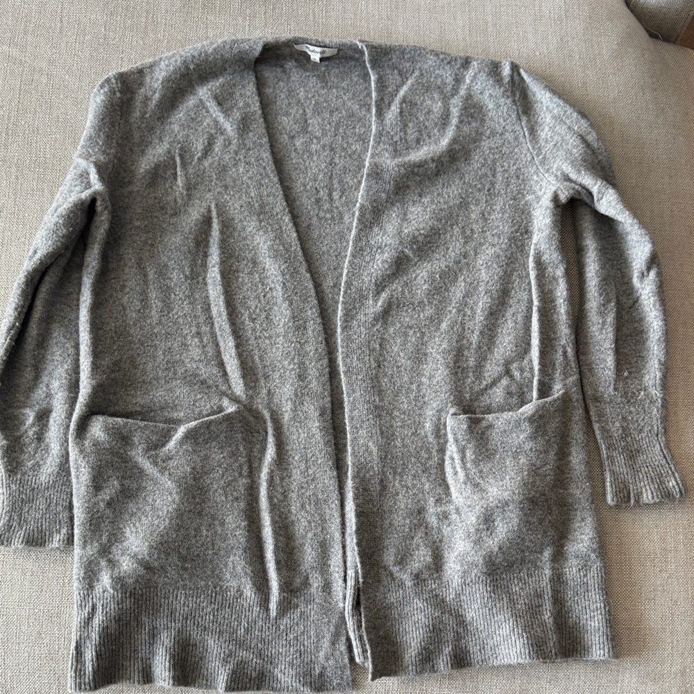 Madewell Heather Gray Open Front Cardigan